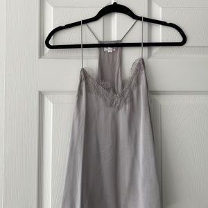 Silver cami NYC silk tank top